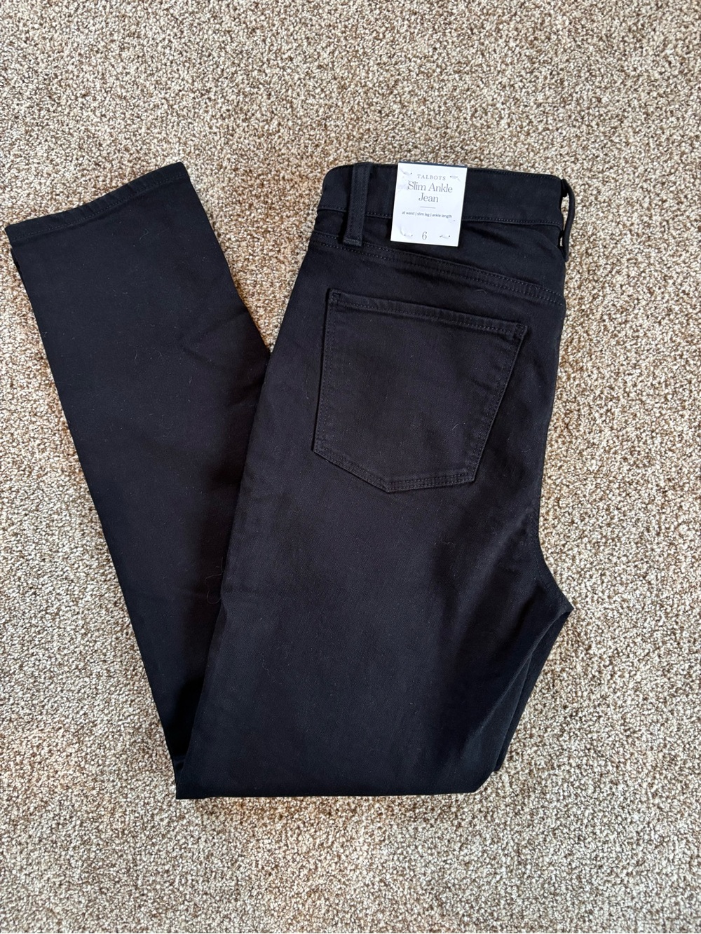 * NEW* Talbots Women’s Slim Ankle Cotton Blend Jean - Black - Size 6